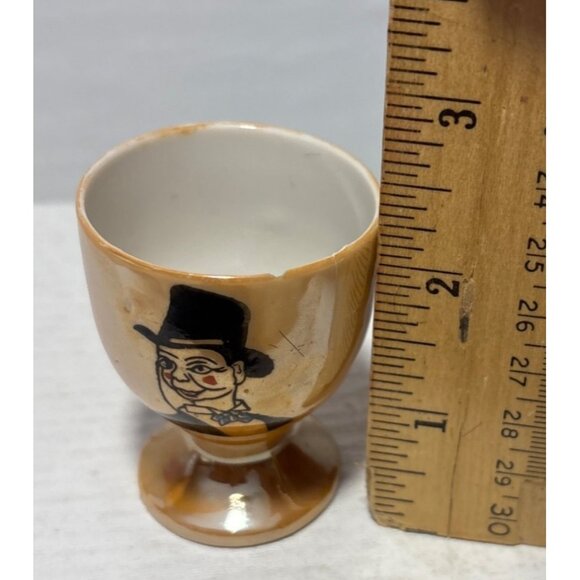 Charlie McCarthy Ceramic Egg Cup Luster Ware Japan Vintage 1930s - Picture 8 of 9